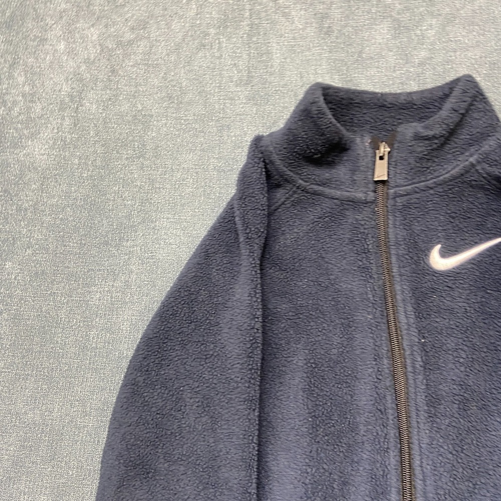 Nike Sportswear Fleece Jacket Boy 7L Navy Embroidered Swoosh Logo Classic Zip Up - Picture 5 of 13
